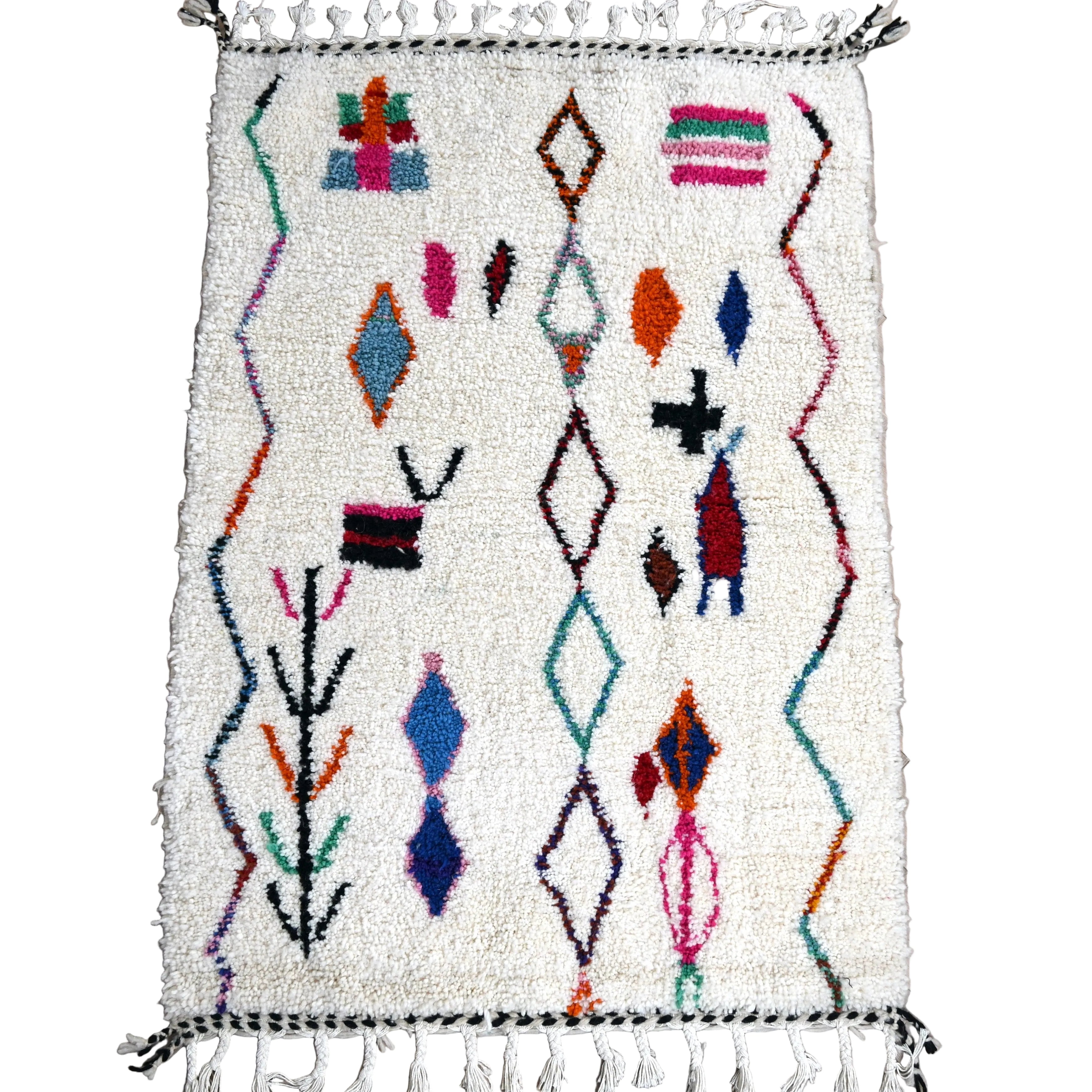 Tapis berbère Azilal 107 x 157cm - Dessins multicolores