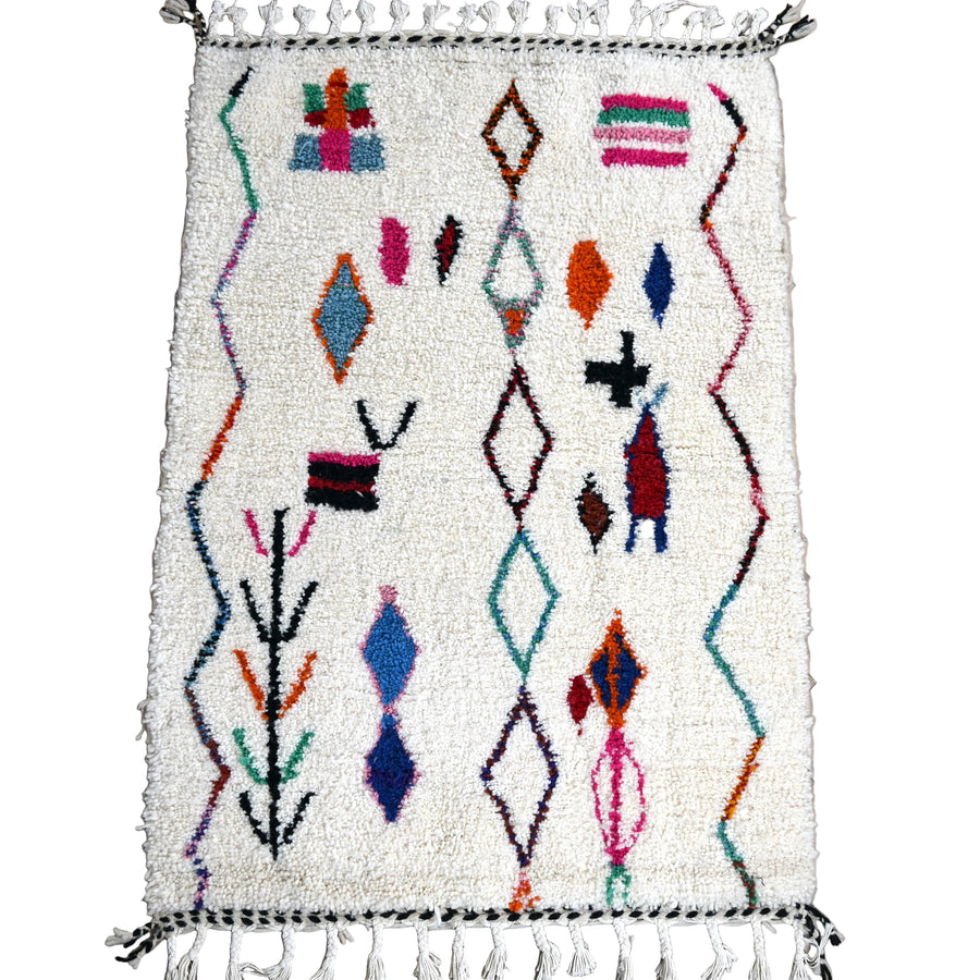 Tapis berbère Azilal - Dessins multicolores