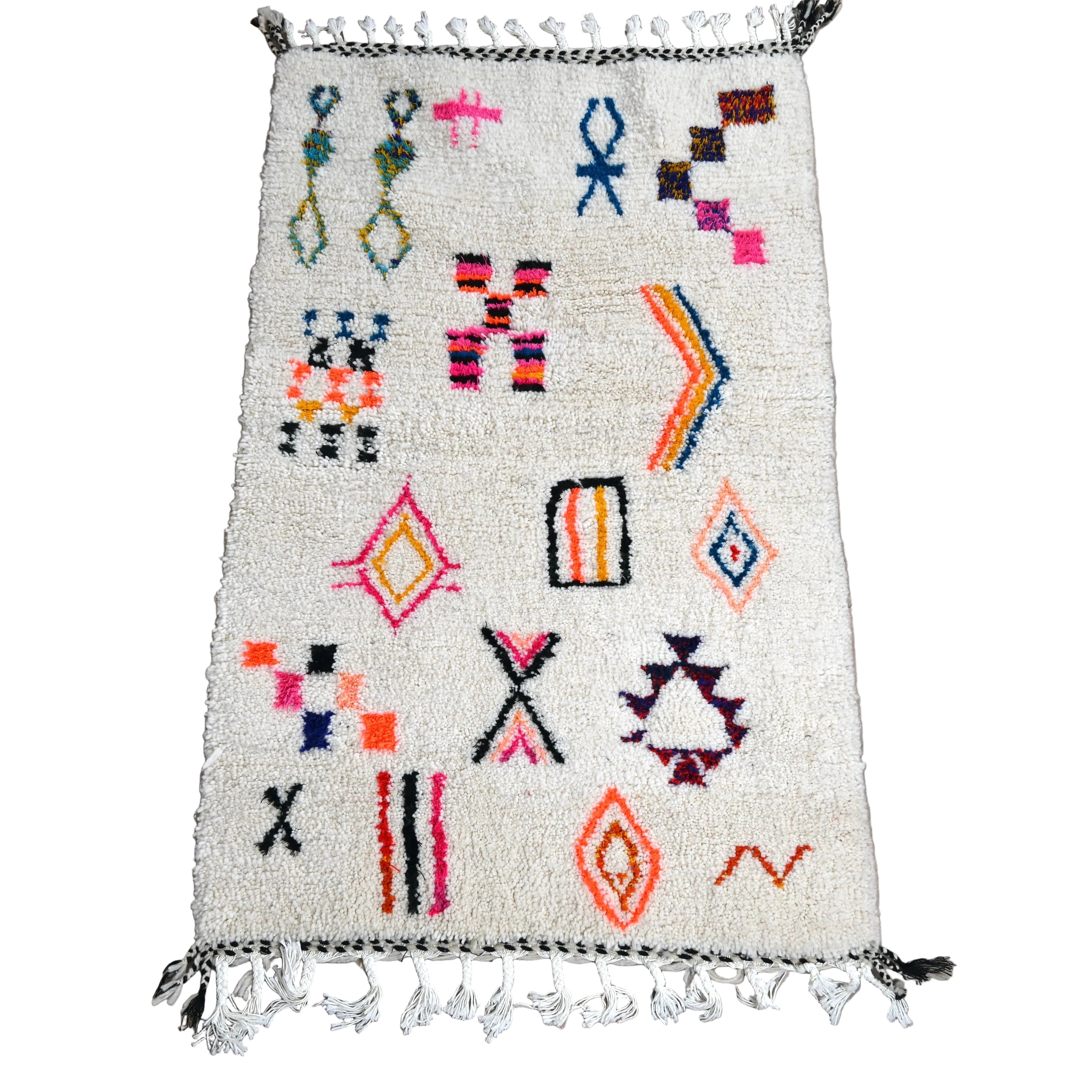 Tapis berbère Azilal 102 x 164cm - Dessins multicolores