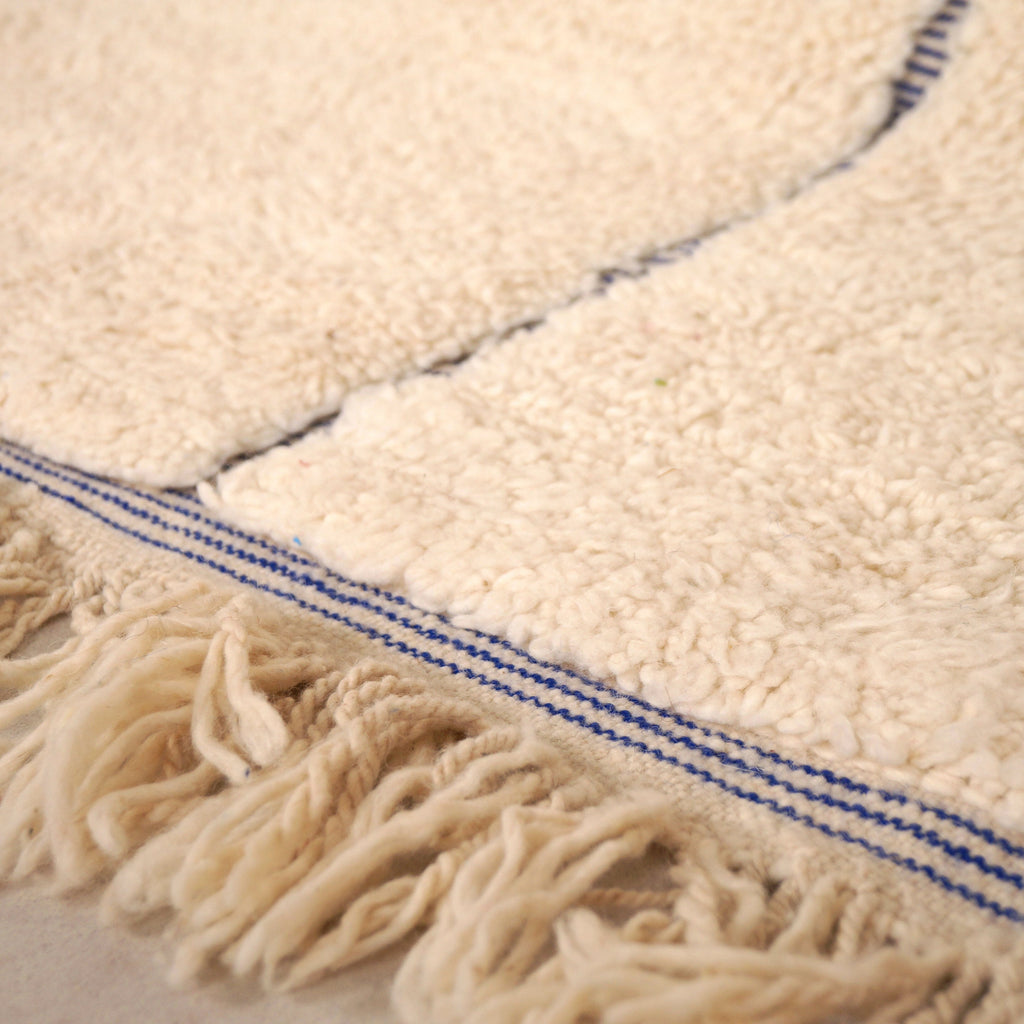 Tapis Béni Ouarain 196 x 298cm - Géométrique bleu majorelle