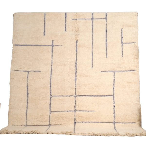 Tapis Béni Ouarain - Géométrique bleu majorelle