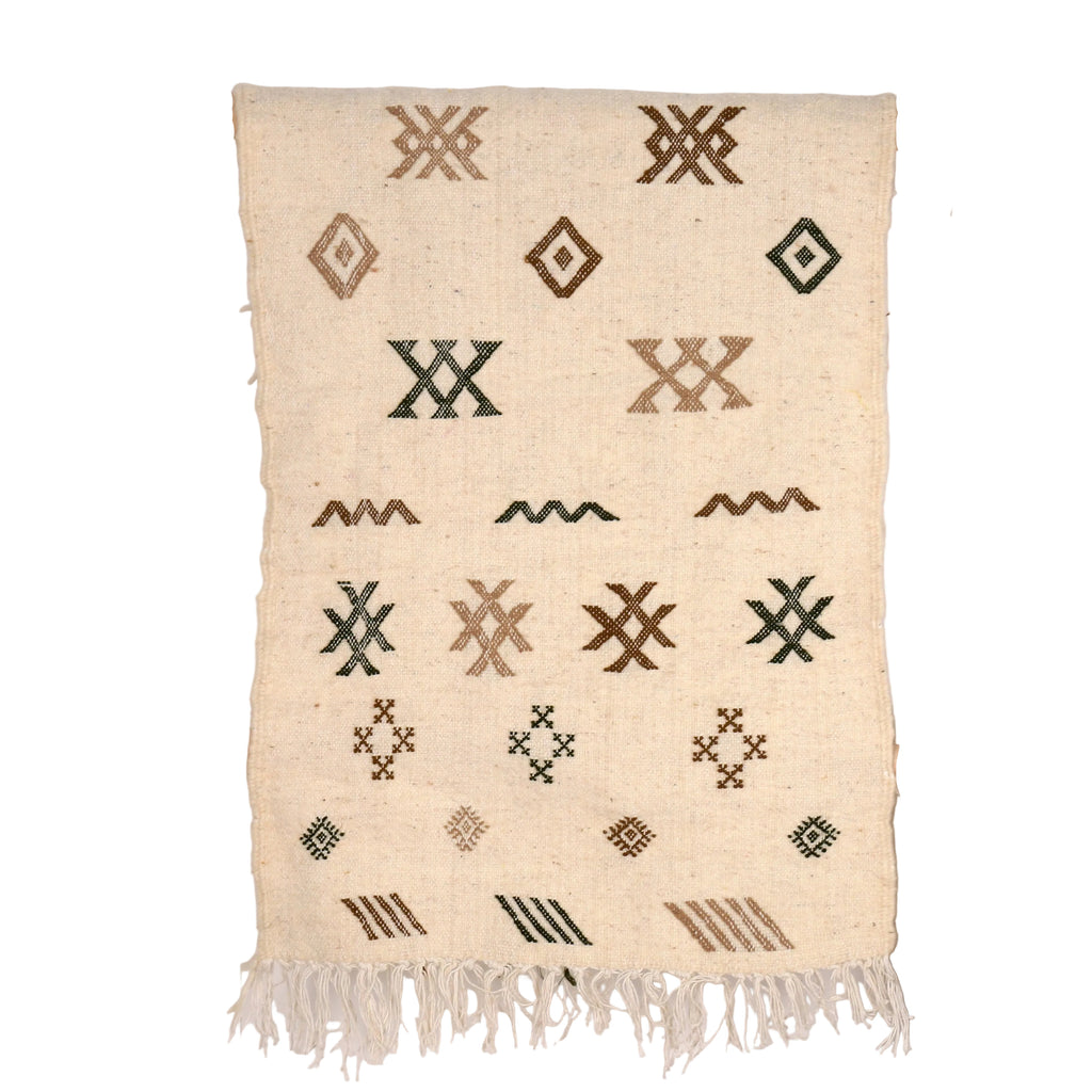 Tapis Kilim 100 x 60cm - Symboles berbères tons naturels