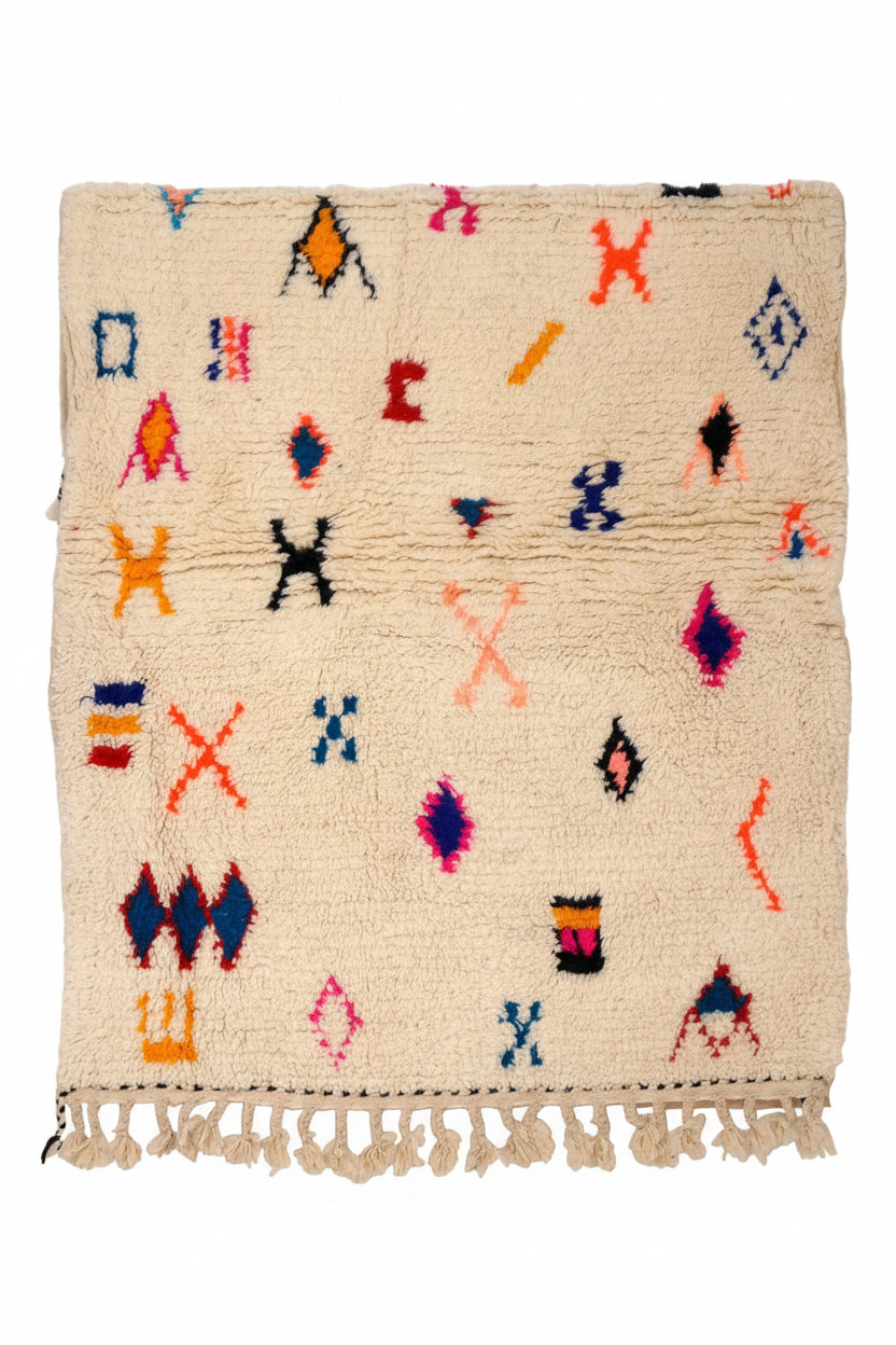 Tapis berbère Azilal 170 x 110cm - Dessins multicolores