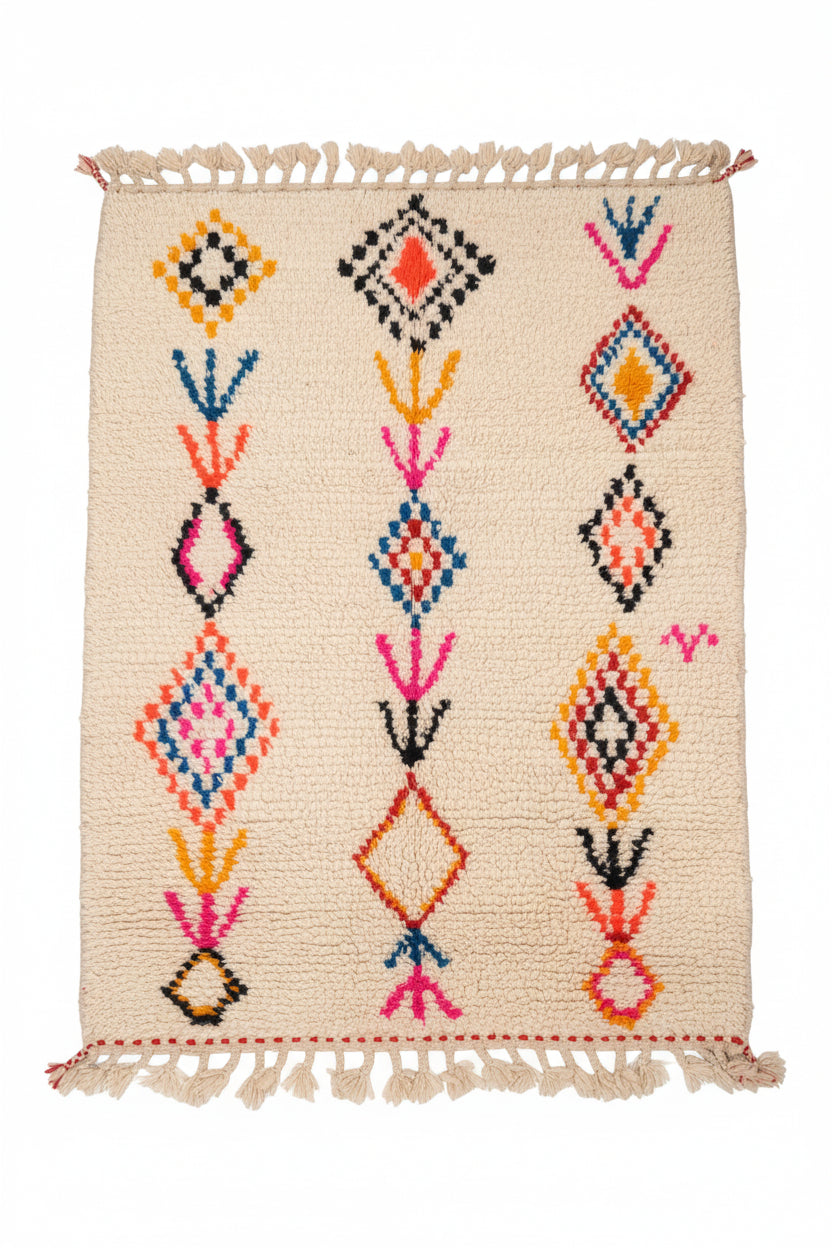 Tapis berbère Azilal 175 x 110cm - Dessins multicolores