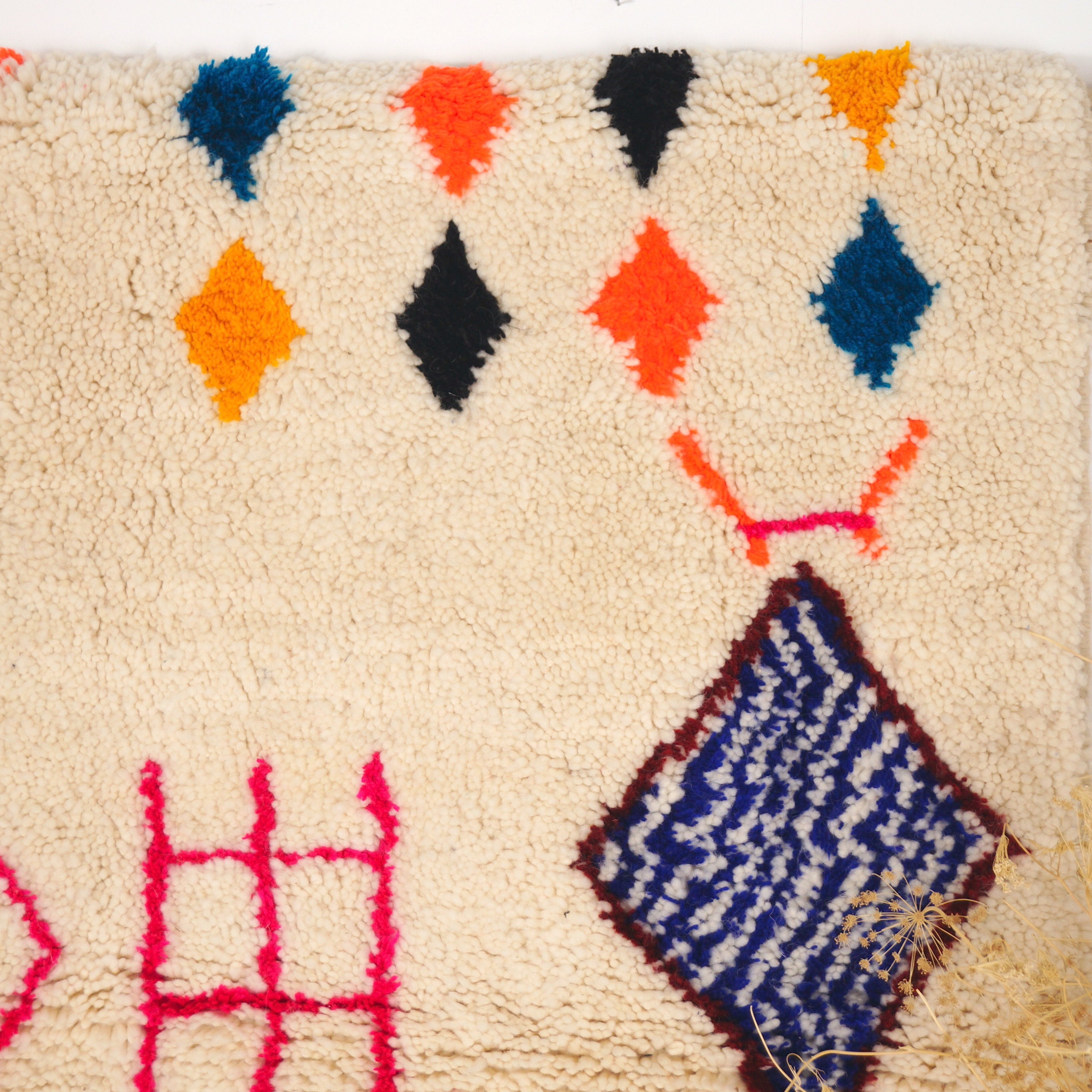 Tapis berbère Azilal 180 x 112cm - Symboles berbères multicolores