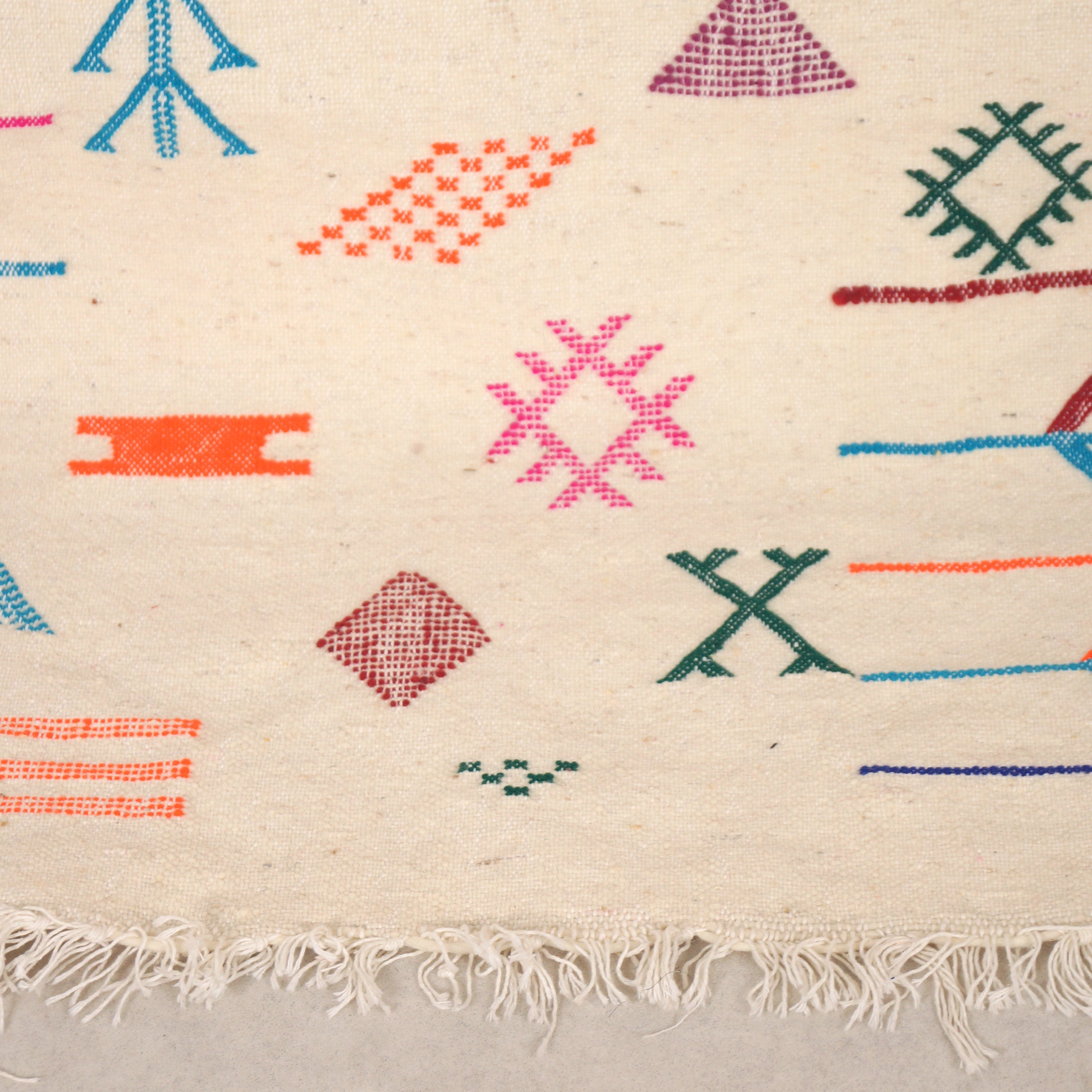 Tapis de couloir Kilim 272 x 80cm - Symboles berbères multicolores