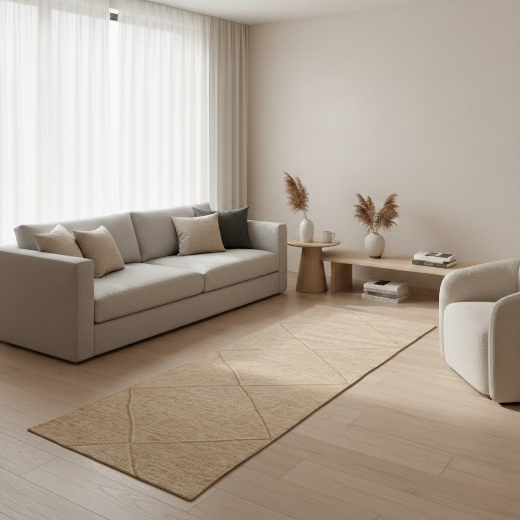 Tapis de couloir Zanafi - Beige 270 x 76cm