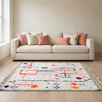 Tapis berbère Azilal - Dessins multicolores