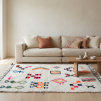 Tapis berbère Azilal - Dessins multicolores