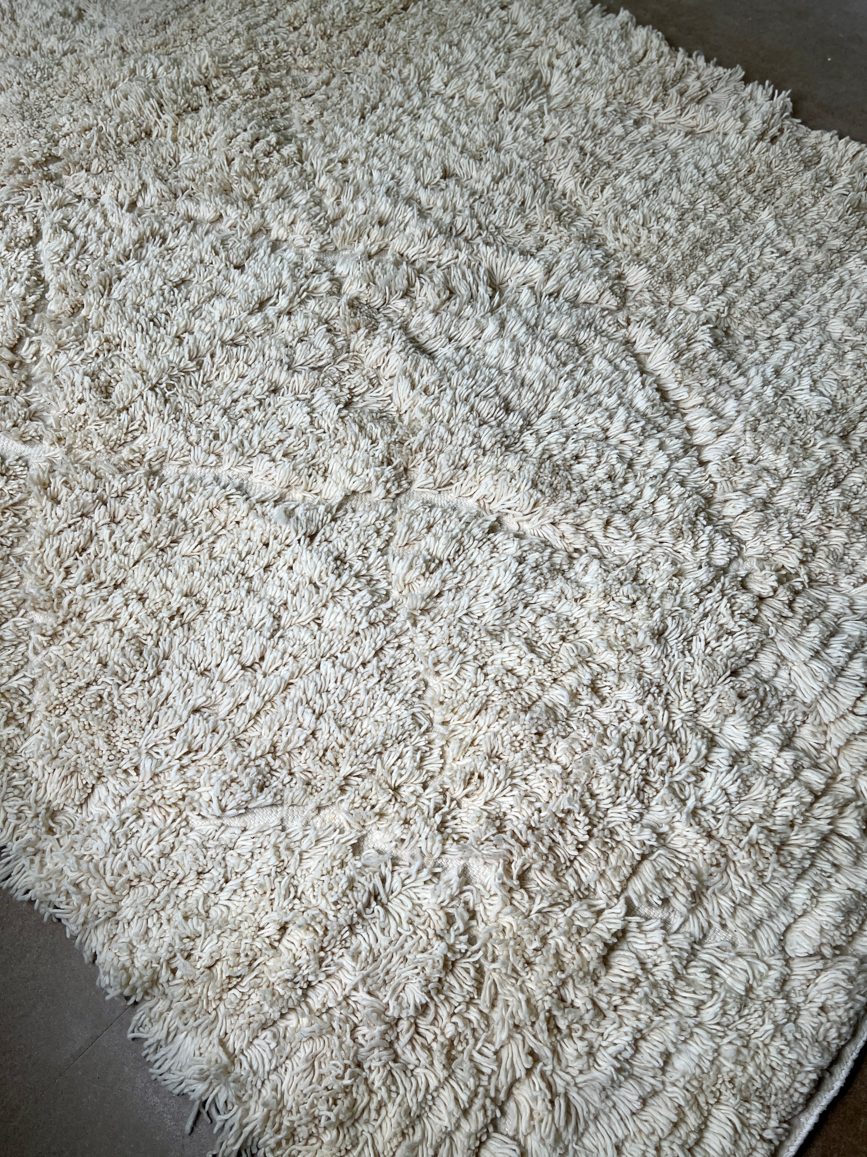 Tapis Berbère Beni Ouarain blanc - 200 x 300cm