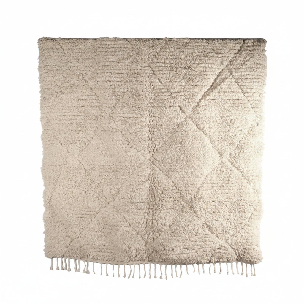 Tapis Berbère Beni Ouarain blanc - 200 x 300cm