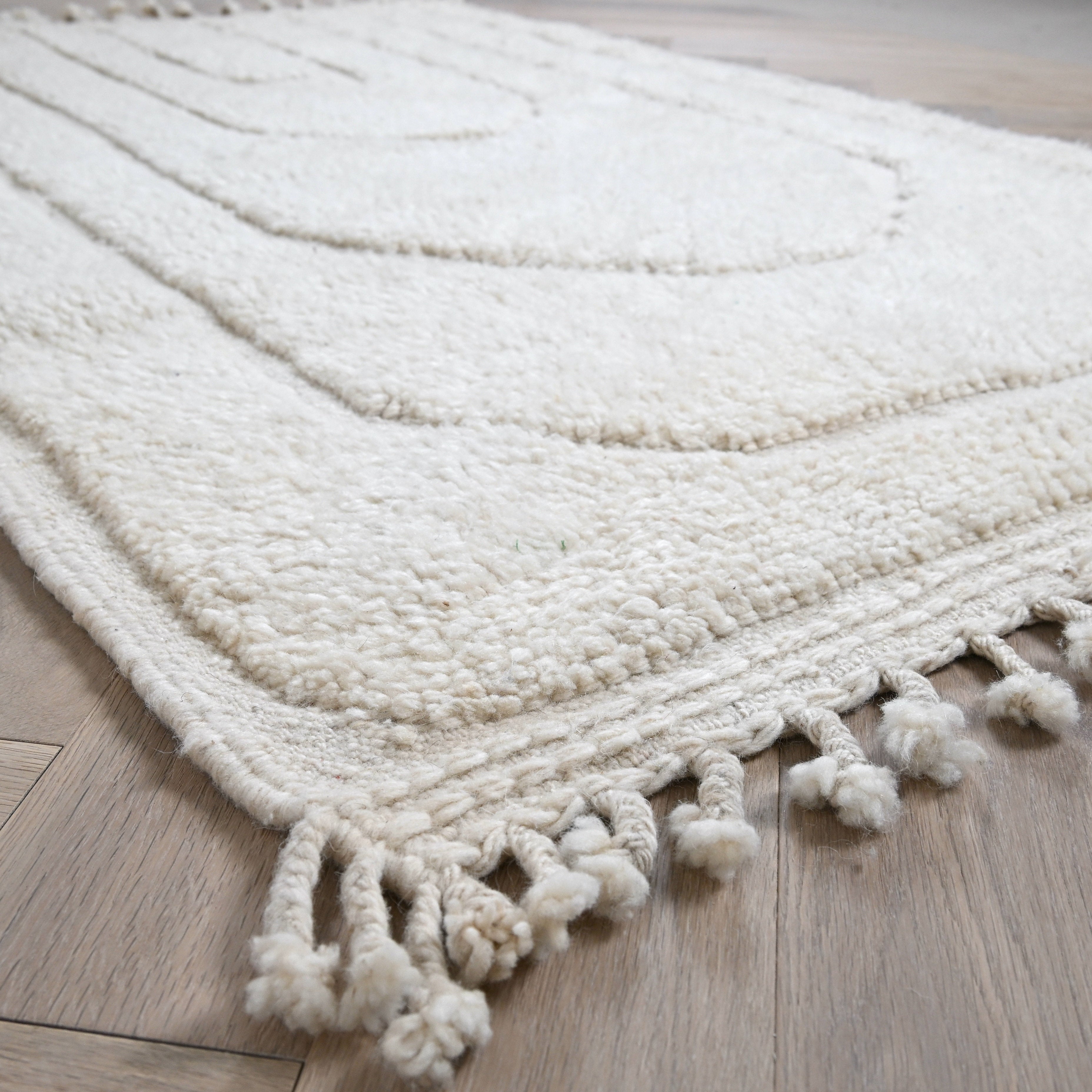Tapis Béni Ouarain blanc 107 x 168cm - Arche