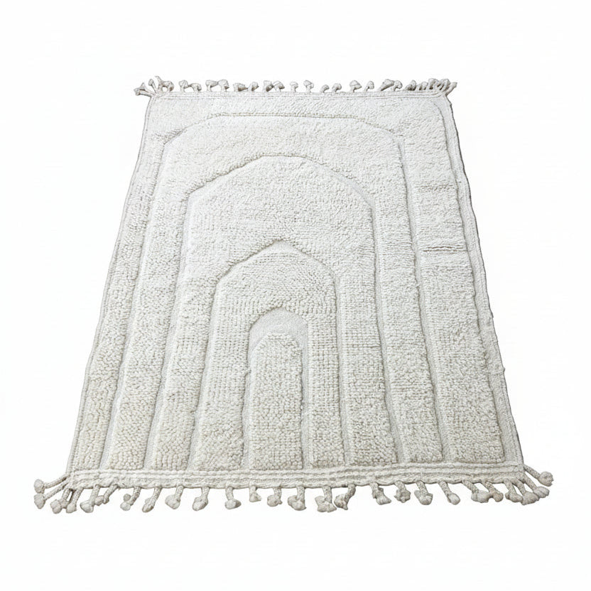 Tapis Béni Ouarain blanc 107 x 168cm - Arche