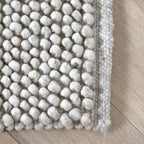 Tapis boule de laine Tissé main - Gris clair