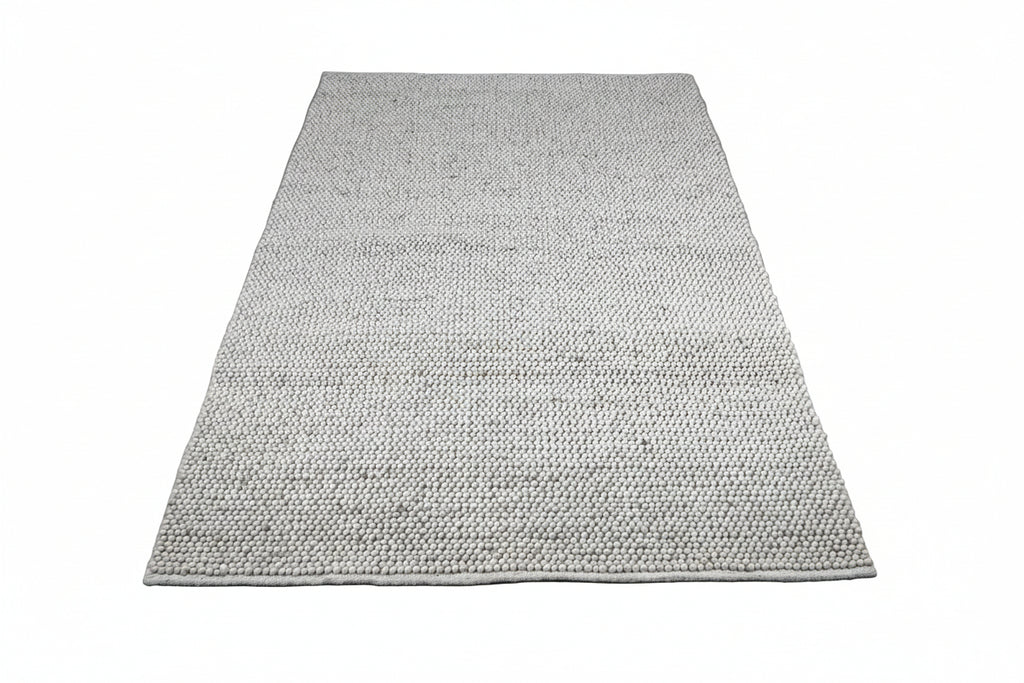 Tapis boule de laine Tissé main - Gris clair
