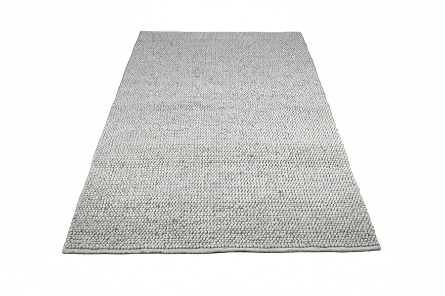 Tapis boule de laine Tissé main - Gris clair