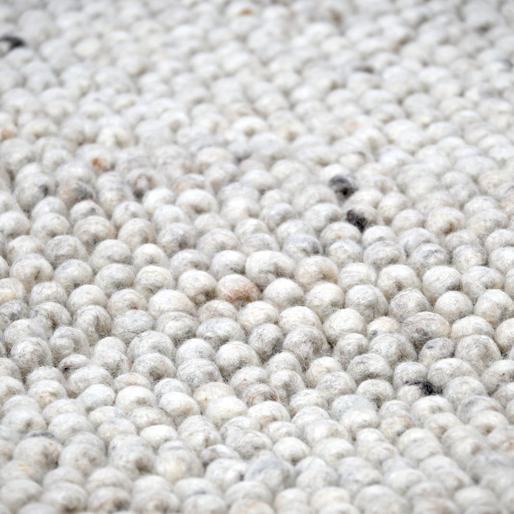 Tapis boule de laine Tissé main - Gris clair