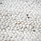 Tapis boule de laine Tissé main - Gris clair