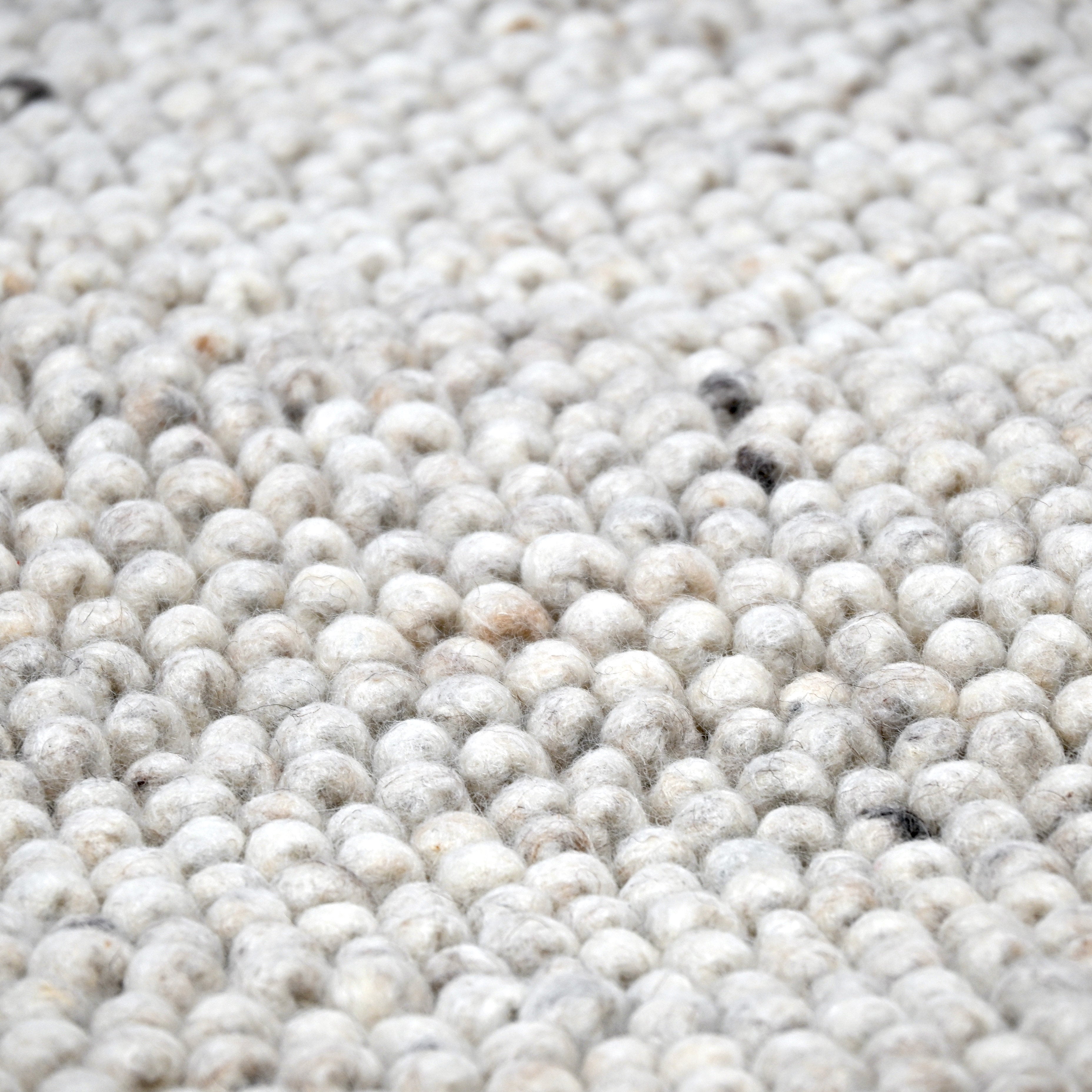 Tapis boule de laine Tissé main - Gris clair